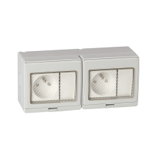 Hot Sale French Style Double Control IP55 Switch Socket mit wasserdicht